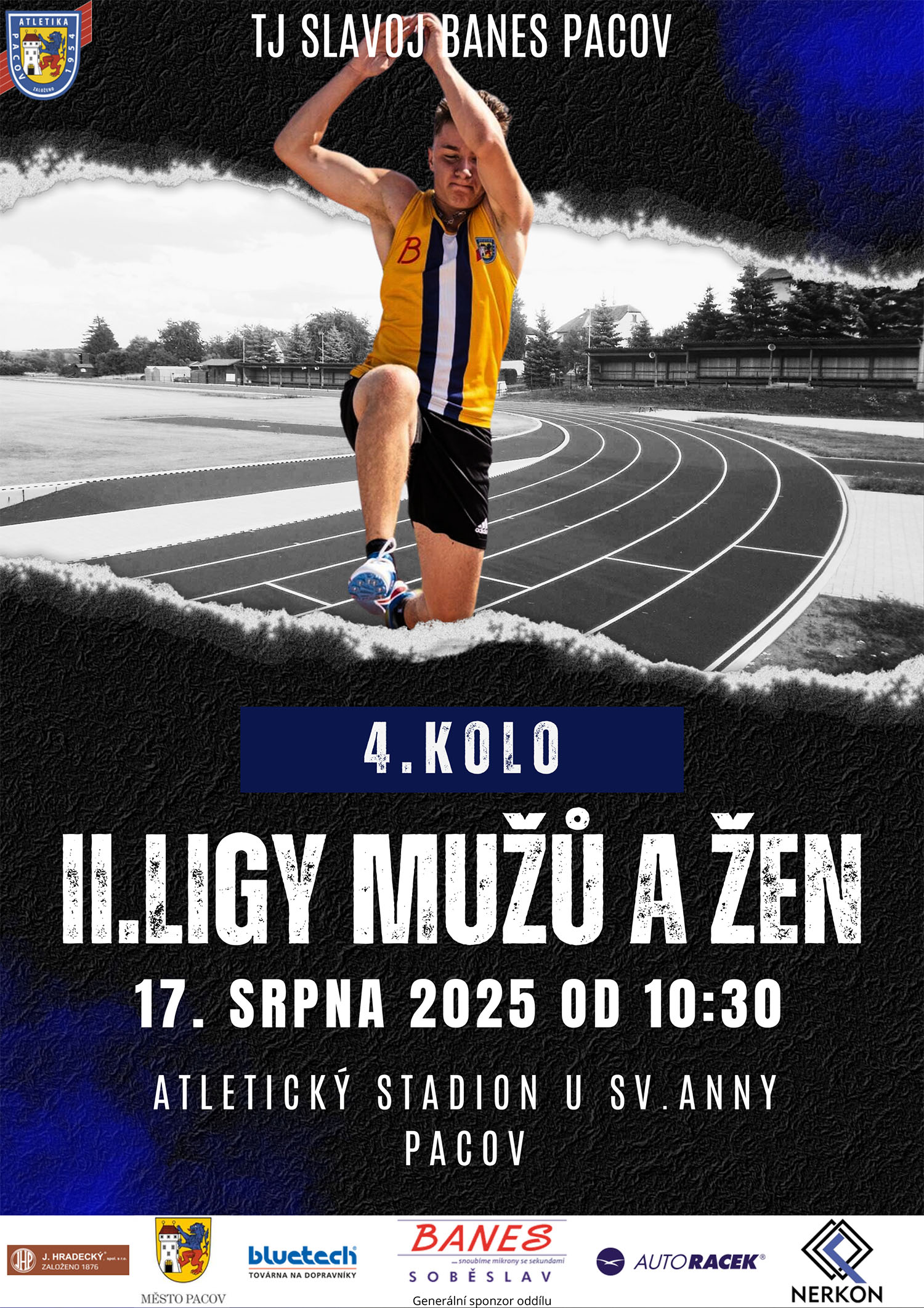 Atletická 2. liga mužů a žen v Pacově, 17. srpna od 10.30, Atletický stadion U sv. Anny