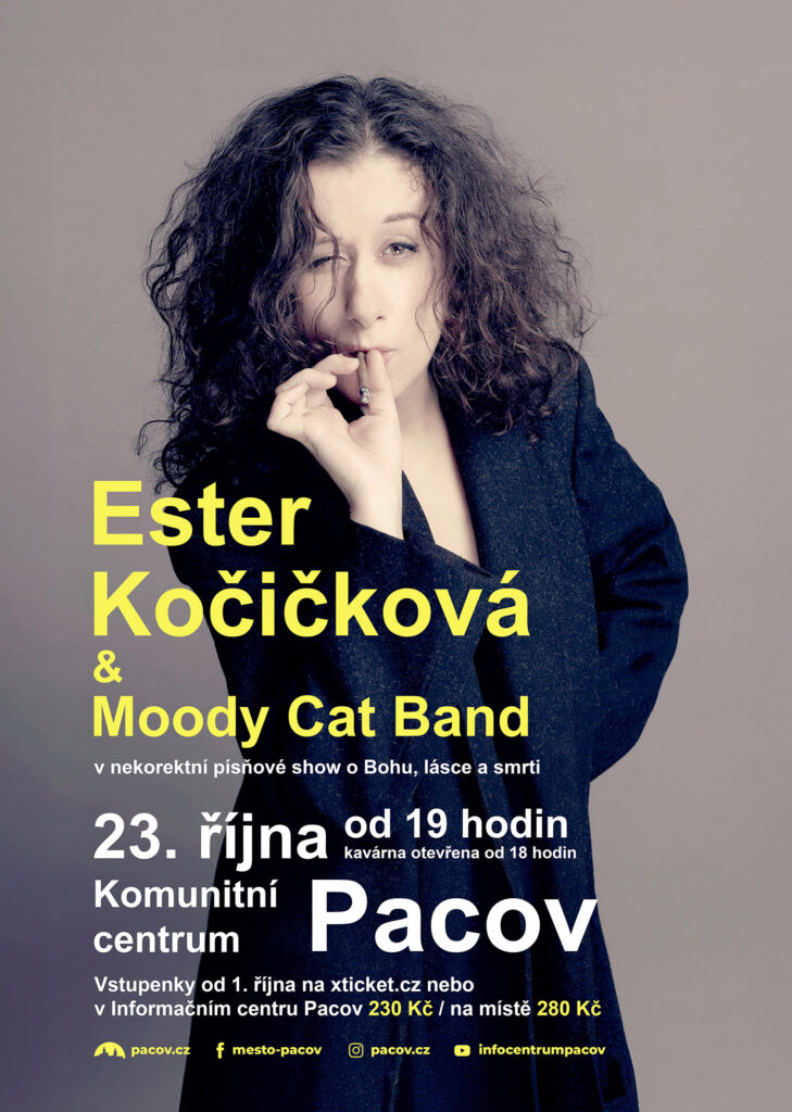Ester Kočičková & Moody Cat Band, Komunitní centrum Pacov, 23. října od 19 hodin