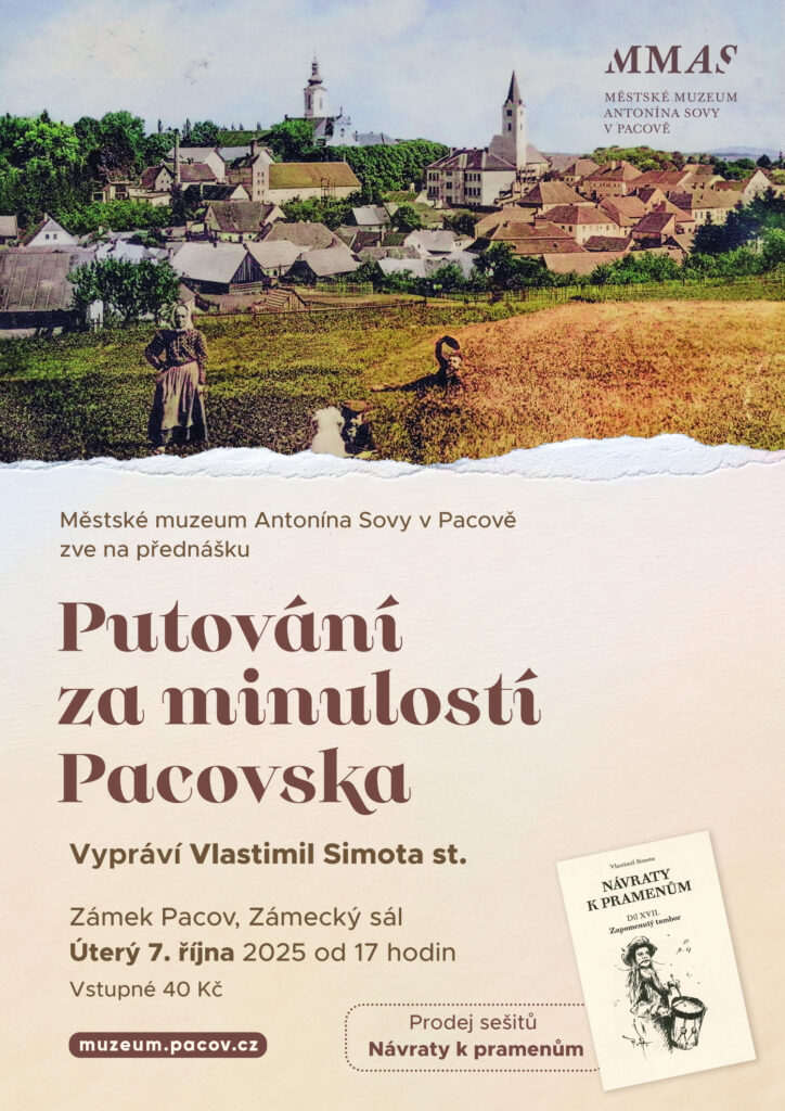 Přednáška Putování za minulostí Pacovska, Zámek Pacov, 7. října od 17 hodin
