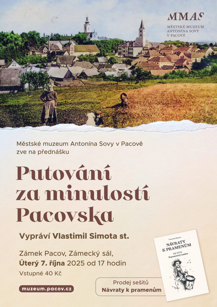 Přednáška Putování za minulostí Pacovska, Zámek Pacov, 7. října od 17 hodin