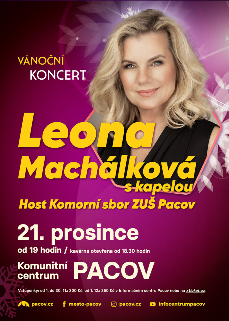 Leona Machálková: Vánoční koncert. Komunitní centrum Pacov