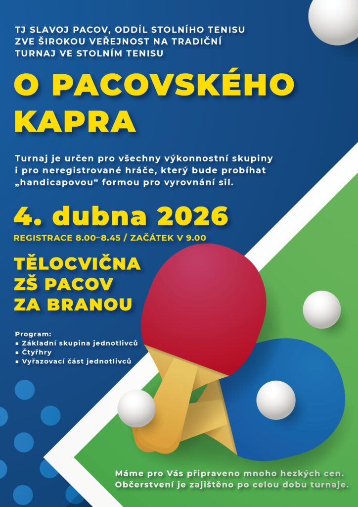 Turnaj ve stolním tenisu O pacovského kapra